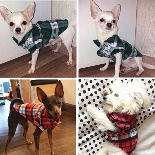 Cheap Soft Pet Apparel Summer Plaid Small Dog Vest 100% Cotton Material for sale