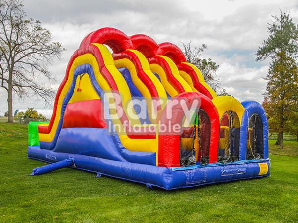 Cheap 3 Lane Alternate Big Inflatable Obstacle Course With 0.55mm Pvc Material for sale