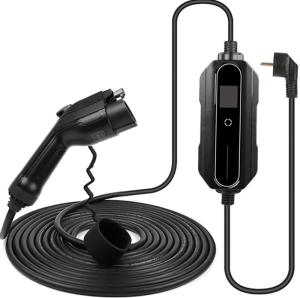 Type 1 To Schuko 16A Portable EV Charger With LCD Screen 230V