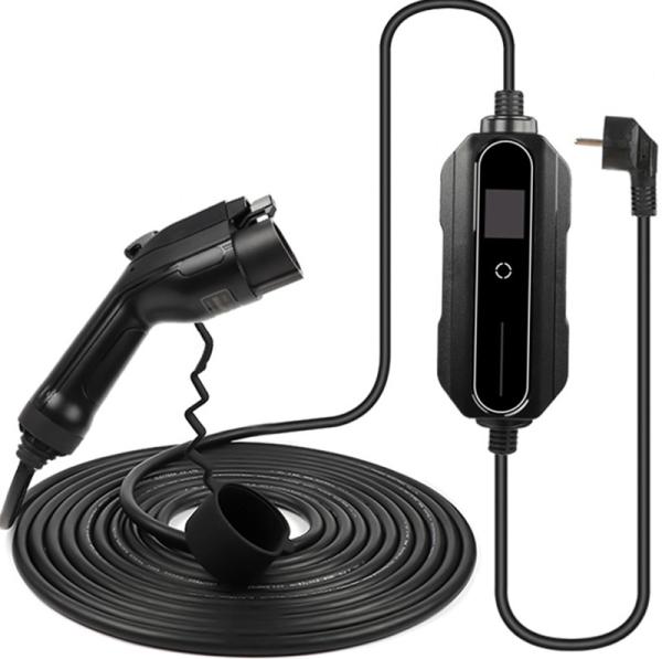 Cheap Type 1 To Schuko 16A Portable EV Charger With LCD Screen 230V for sale