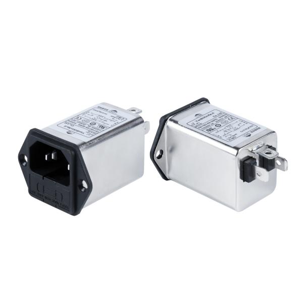 Cheap YB11B2 IEC Plug In EMI Filter 0.8mA low Leakage Current Noise Filter With Fuse for sale