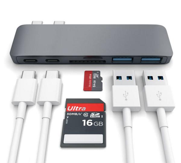 Cheap Aluminum USB 3.1 Type C Hub Adapter 4K Thunderbolt 3 USB C Hub With TF SD Reader Slot PD for sale