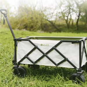 Best Adjustable Handle Camping Folding Wagon 4 Wheels 150 Lbs Capacity Double layer wholesale