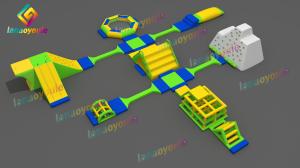 Outside Event Inflatable Combo Floating Water Park Custom Color Enviroment - Friendly