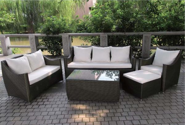 Cheap YLX-RN-027 Dark Coffee PE Rattan Sofa and Table for outdoor used for sale