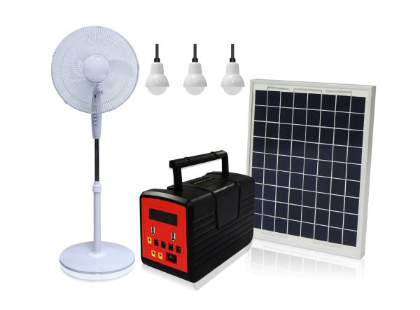 Cheap 20W Hot Sell Solar Panel Power Energy DC Fan Home Lighting System for sale