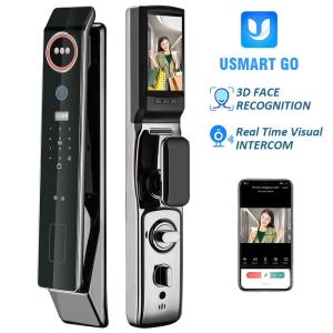 Best Glomarket Factory Price Wifi App Smart Door Lock With Face Recognition Biometric Fingerprint Cerradura Support Intercom Function wholesale