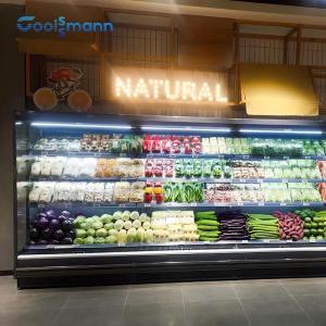 China Four Layer Open Front Refrigerated Display Case Air Curtain Adjustable Shelf Cooler on sale
