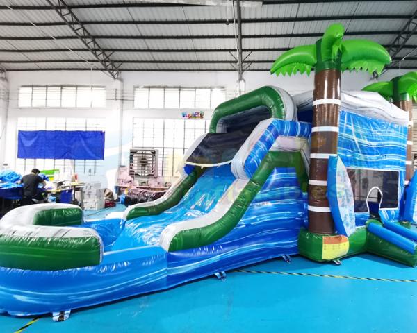 Cheap Palm Tree Jumping Inflatable Bouncer Slide For Backyard for sale