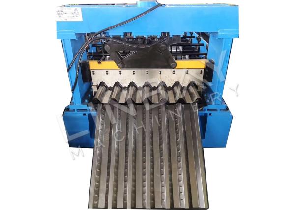 Cheap 0.8-1.5mm Metal Deck Roll Forming Machine Embossing Type for sale
