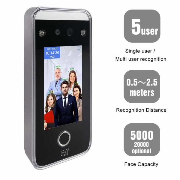 Cheap TCP IP Fingerprint Time Attendance Facial Recognition 4.3 Inch Touch Screen for sale