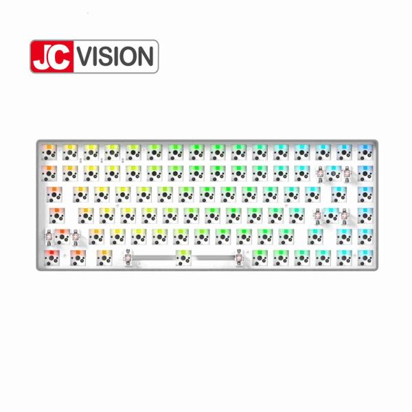 Cheap 84 Keys Hot Swappable RGB Mechanical Keyboard Kits Aluminum Frame ABS Case Metal Plate for sale