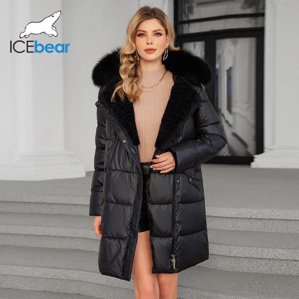 Cheap Luxurious Real Fox Fur Collar Mid Length Down / Cotton Jacket With Oblique Placket Design Showcasing Unique Elegance for sale