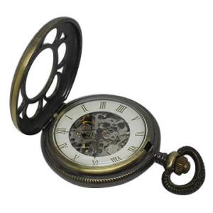 Mechanical Automatic custom Gold Pocket Watches round shape , CE ROHS certification