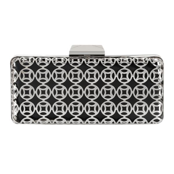 Cheap Ancient Coin Pattern Silver Hollow Out Clutch Frame For Handbag for sale