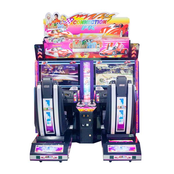 Cheap 32 LCD Twins Arcade Car Game Machine , 1 - 2 Players Money Arcade Machines for sale
