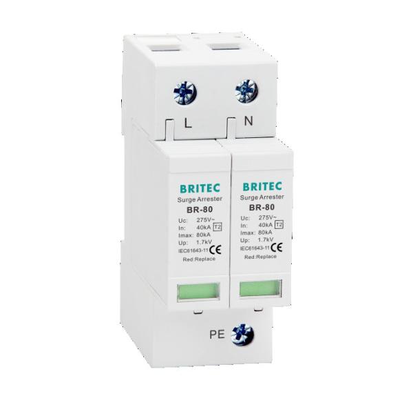 Cheap BR-80 275 2P SPD Surge Protector Arrester AC Class II Lightning Protection for sale