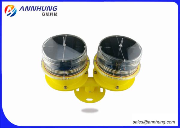 Cheap Red Solar Powered Led Flashing Lights / Waterproof Tower Warning Lights for sale