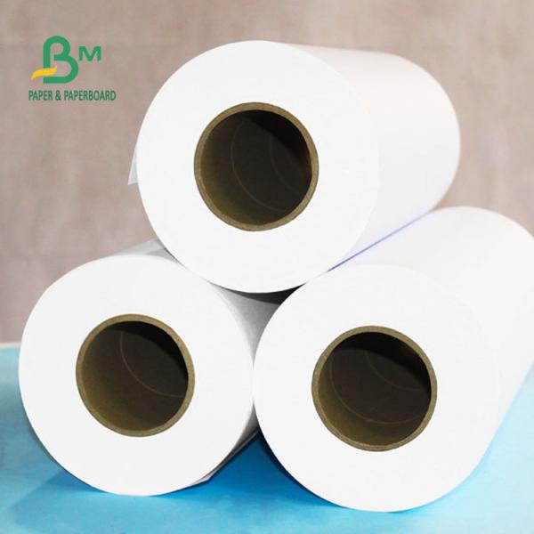 Cheap 92% Whiteness 80gsm Plotter Paper Roll , Plain White Paper Roll For CAD Plotter 24'' X 150ft for sale