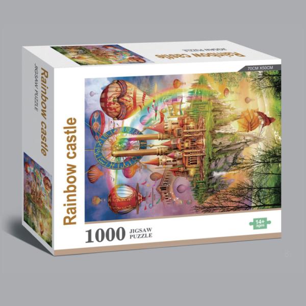 Cheap 1000 Pieces Cardboard Rainbow Jigsaw Puzzle IQ Game ASTM Certificated for sale