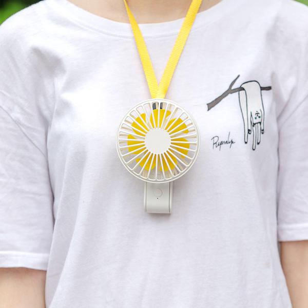 Cheap Mini USB Rechargeable Folding Pocket Portable Hanging Necklace Handy Fan for sale