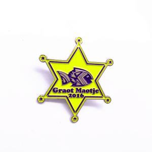 China Unique Design Metal Lapel Pins , Gold Plated Hard Enamel Badges on sale