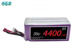 Best High Discharge LiPO Battery Pack , 6S1P RC Helicopter Battery 22.2V 4400mAh 35C wholesale
