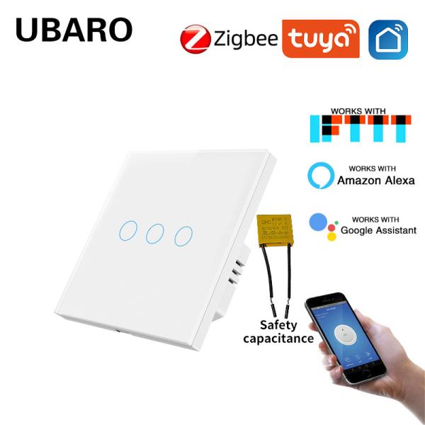 Cheap 86 Type Tuya Smart Life Zigbee Switch Works With Zigbee Wall Mounted Smart Switch Need Zigbee Gateway 400W/gang for sale