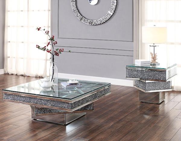 Cheap Unique Square Crushed Diamonds Coffee Table Side Table End Table for sale