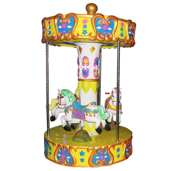Cheap 3 Seats Carousel Coin Operated Kiddie Ride / Carousel Horse Ride On Toy for sale