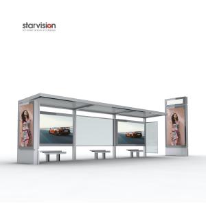 250W Solar Powered Smart Bus Shelter With City Light Board