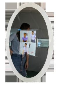 China 32 inch Transparency acrylic display stand Lipstick display Magic Mirror TV Display on sale
