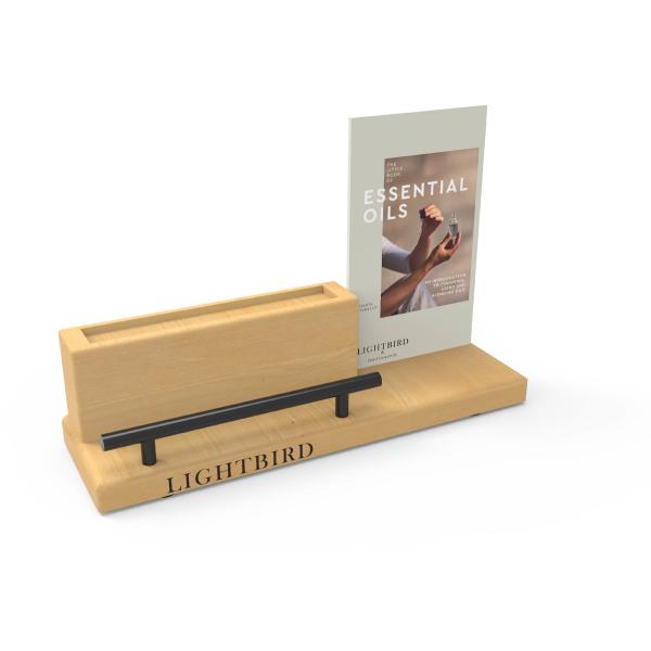 Cheap Customizable Wooden Counter Display Rack With Printed Store Logo Cosmetics Counter Display Rack for sale
