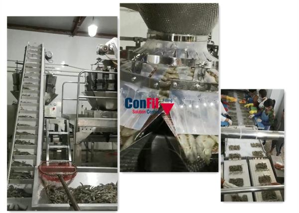 Cheap CE Multihead Weighing Machine For Seafood IQF Squid Frozen Food for sale