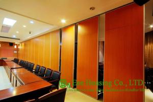 Melamine Finished Movable Partition Wall For Meeting Room, Wood Grain Color