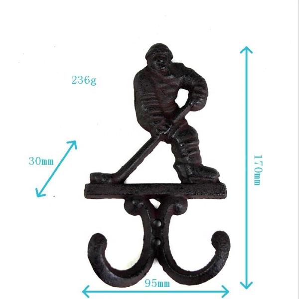 Cheap Ice Hockey Rustic Cast Iron Coat Hooks Cast Iron Crafts for sale