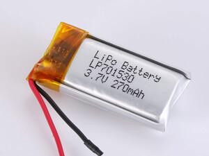 Cheap LP701530 3.7V 270MAH Lithium Polymer Battery with PCM and Short Circuit Protection for sale