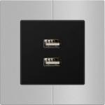 50/60Hz USB Charger Socket , Dual Plug Socket With Usb 86x86mm