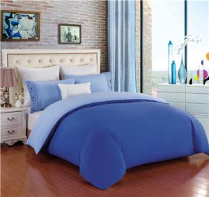 China Polyester Cotton Duvet Cover Set Solid Bedding Set Fitted Sheet Pillowcase Queen/King on sale