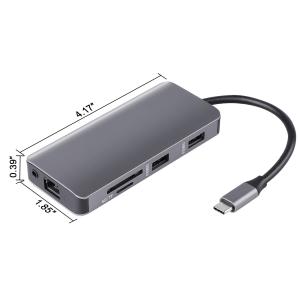 Best 5 In 1 PD Port Multiple Superspeed USB C HUB Adapter ABS Aluminum Alloy wholesale