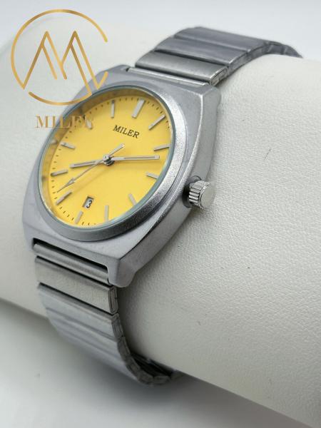 Cheap Men Quartz Watch With Push-Button Hidden Clasp And Mineral Glass Surface for sale