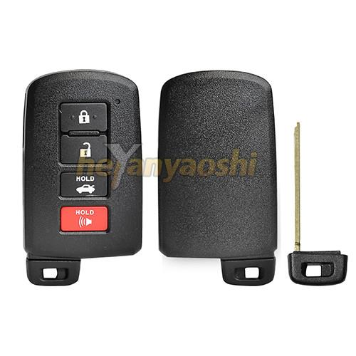 Cheap Toyota 4 Buttons Smart Key Shell with Emergency Key Insert for sale