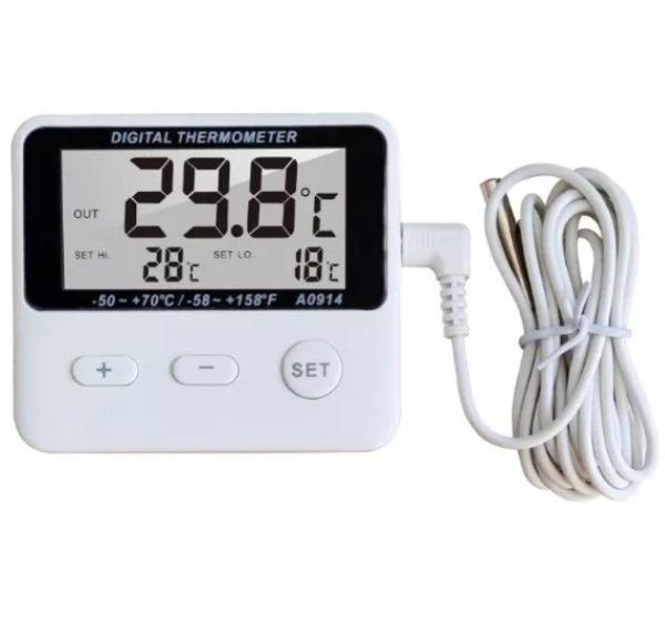 Cheap A0914 Digital Freezer Fridge Thermometer With Probe Sensor Magnet for sale