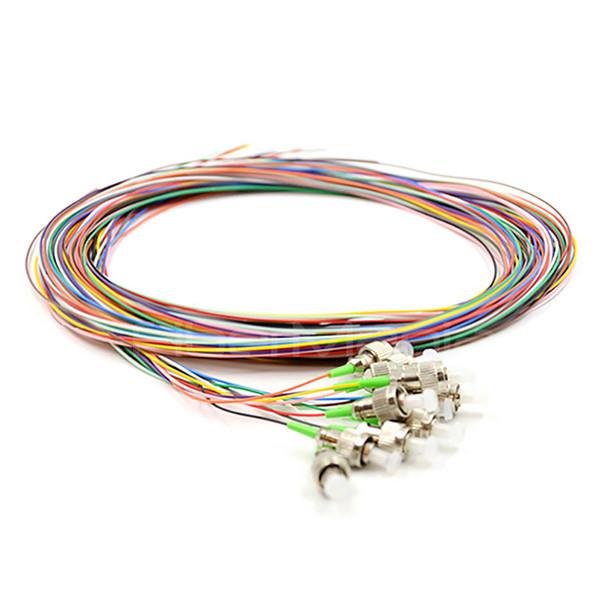 Cheap 12 Fibers FC/APC 9/125 Single Mode Color-Coded Fiber Optic Pigtail – Unjacketed for sale