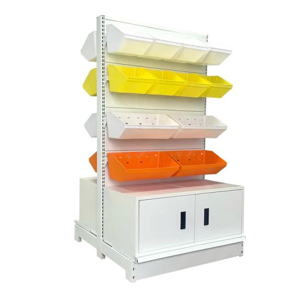 Cheap Store Display Supermarket Shelf Double side Storage Shelf for store with cabinet for sale