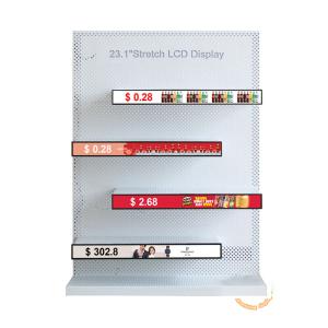 VETO Ultra Wide Stretched Bar Screen Indoor Lcd Advertising Players Android Shelf Edge Strip Display