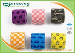China Coloured Veterinary Elastic Cohesive Bandage Non Woven Various Patterns Available on sale