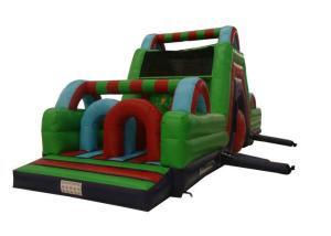 Best Custiomized Adventuring Green Bouncy Castle Obstacle Course For Kids wholesale