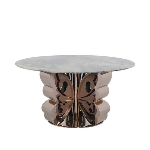 Cheap Butterfly Base Marble Top Tulip Table Grey Round Marble Dining Table For 4 for sale