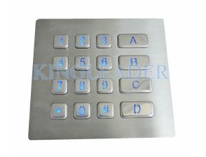 Rugged Backlit Metal Keypad With 16 Keys for Security Access Control System
